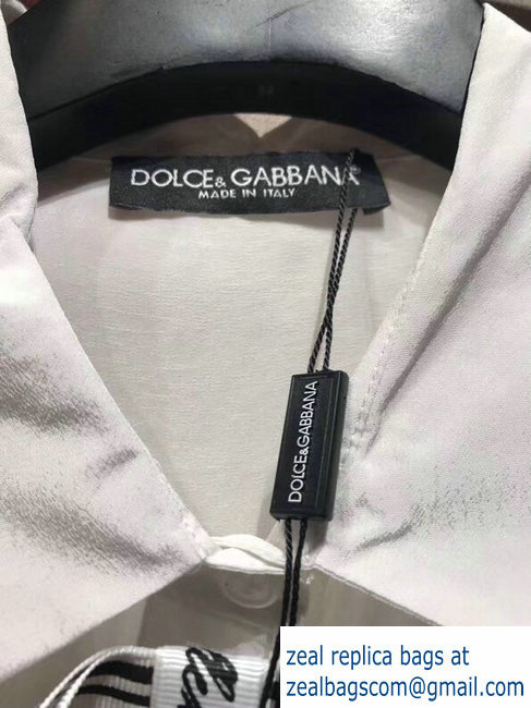 Dolce  &  Gabbana white silk shirt with ribbons